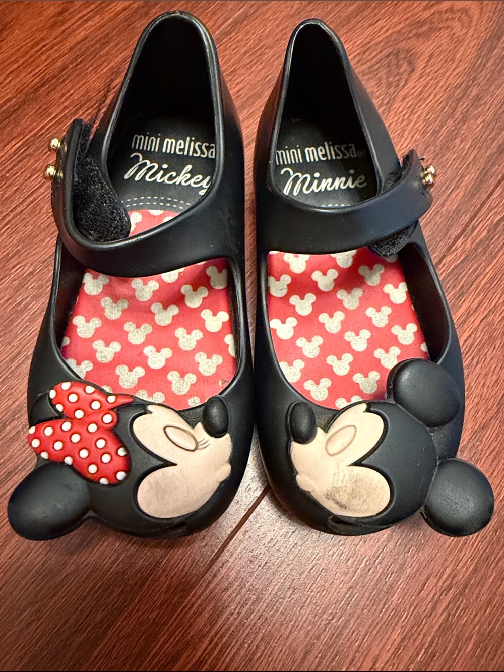 Mini Melissa Black and Red Minnie Mary Jane Shoes